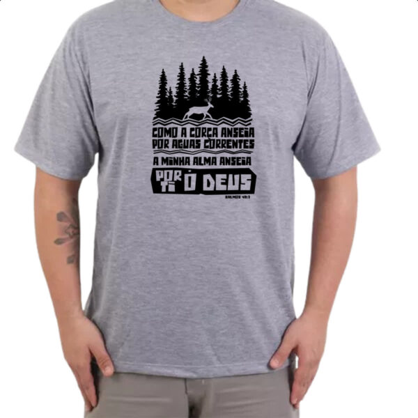 Camiseta Cinza Gospel Salmos 42.1 - Imagem 3