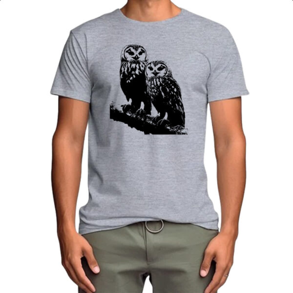 Camiseta Cinza Corujas da neve - Imagem 4