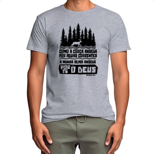 Camiseta Cinza Gospel Salmos 42.1 - Imagem 4