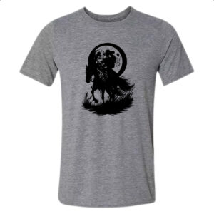 Camiseta Cinza Cowgirl silhueta ao luar