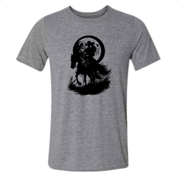 Camiseta Cinza Cowgirl silhueta ao luar