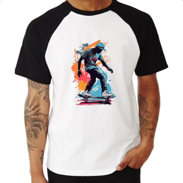 Camiseta Raglan Street Skate Art Splash - Imagem 3