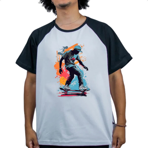 Camiseta Raglan Street Skate Art Splash - Imagem 4