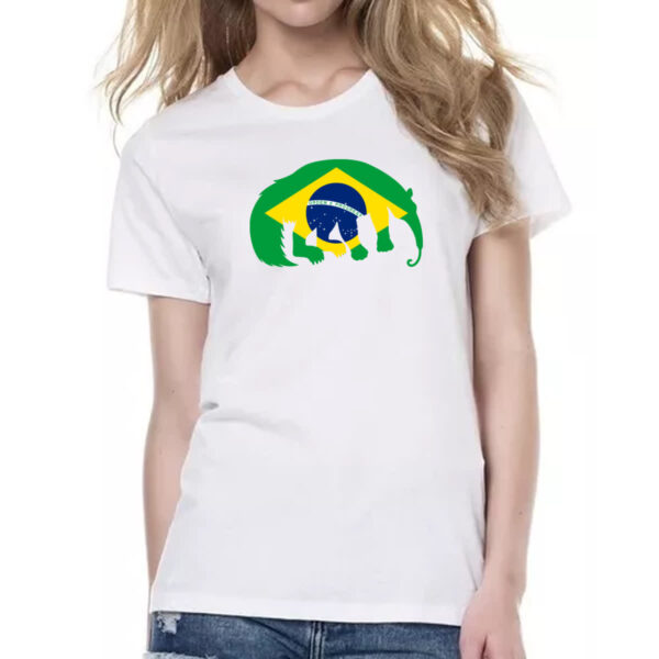 Camiseta Baby Look Tamandua Bandeira Fauna Brasileira - Imagem 2
