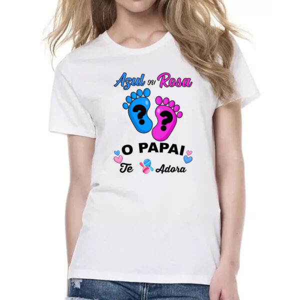 Camiseta Baby Look Cha Revelacao Papai te adora - Imagem 2