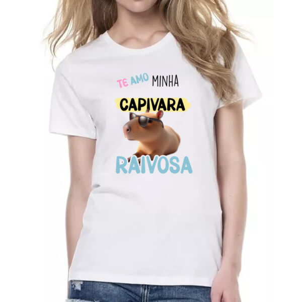 Camiseta Baby Look Capivara te amo minha raivosa - Imagem 2