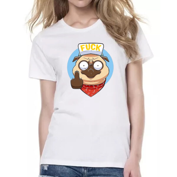 Camiseta Baby Look Pug Mal Educado - Imagem 2