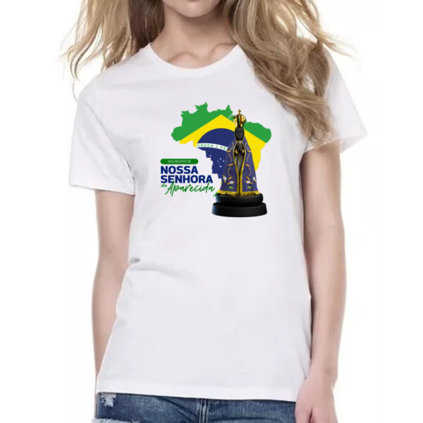 Camiseta Baby Look Devoto Nossa Sen Aparecida - Imagem 2
