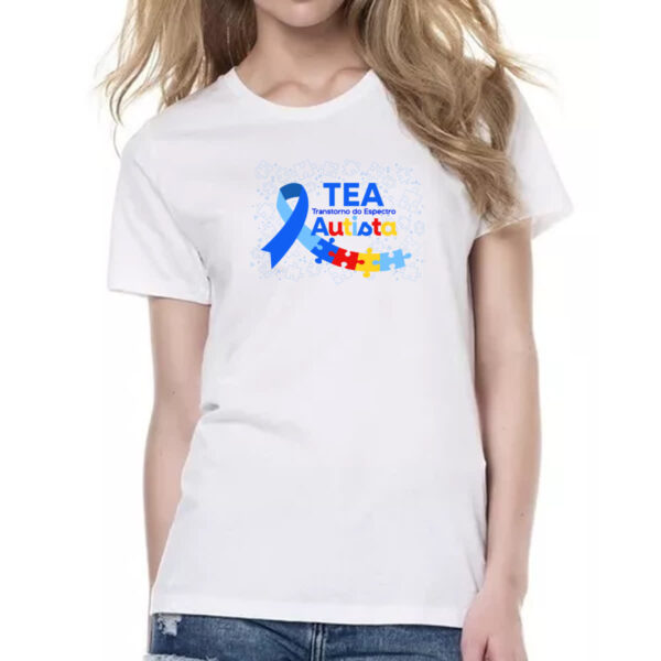 Camiseta Baby Look Autismo TEA Transtorno Espectro - Imagem 2