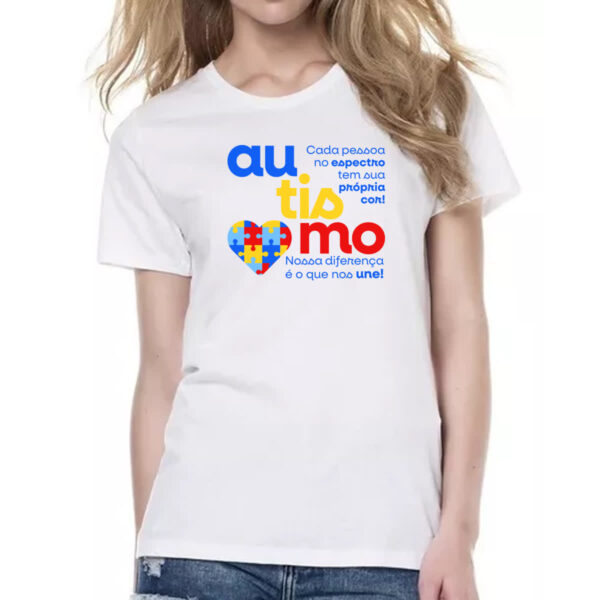 Camiseta Baby Look Autismo sua propria cor - Imagem 2
