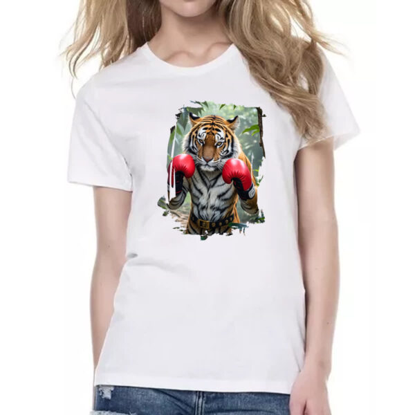 Camiseta Baby Look Tigre pugilista - Imagem 2
