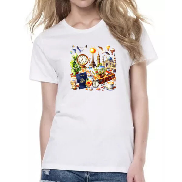 Camiseta Baby Look Viagem passaporte turismo - Imagem 2