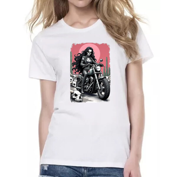 Camiseta Baby Look Catrina Motoqueira Radical - Image 2