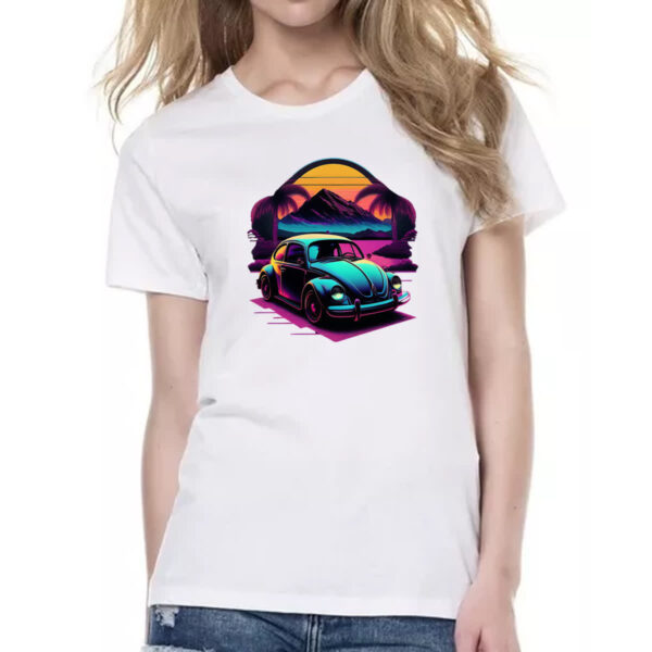 Camiseta Baby Look Fusca Sunset Art - Imagem 2