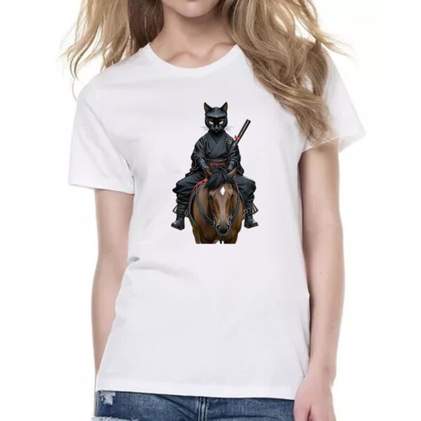 Camiseta Baby Look Gato preto samurai - Imagem 2