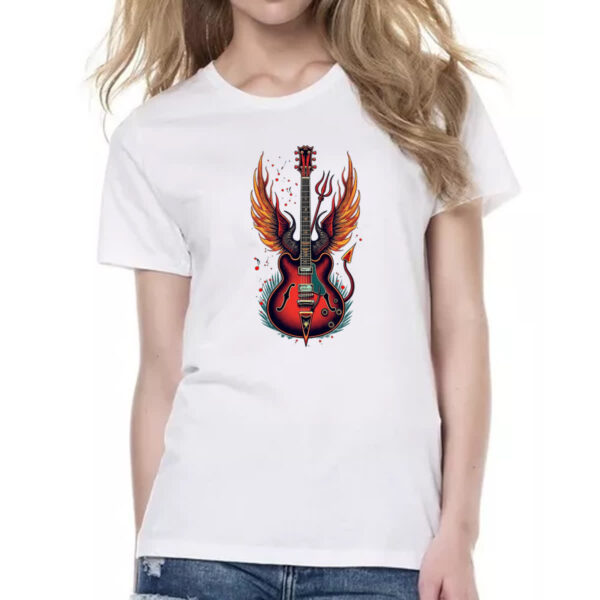 Camiseta Baby Look Guitarra demoniaca - Imagem 2