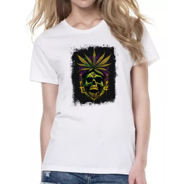 Camiseta Baby Look Skull Erva Medicinal - Imagem 2