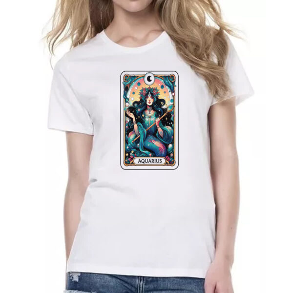 Camiseta Baby Look Signo Carta Taro Aquario - Imagem 2