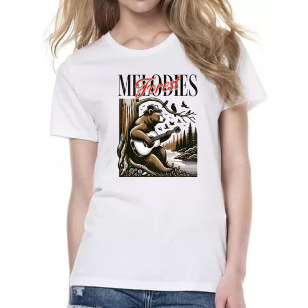 Camiseta Baby Look Urso Melodia da Floresta - Imagem 2