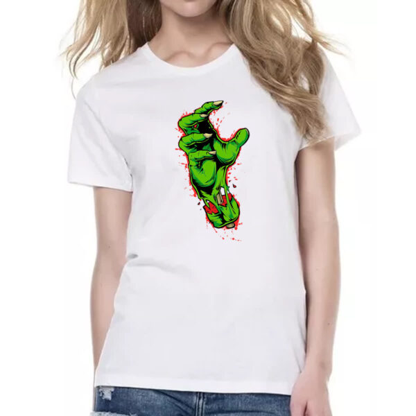 Camiseta Baby Look Zombie hand - Imagem 2