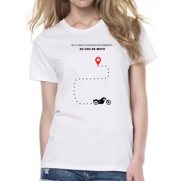 Camiseta Baby Look Vida Passeio de moto - Imagem 2