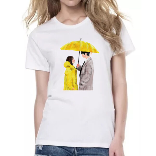 Camiseta Baby Look Casal Dorama Guarda Chuva - Imagem 2