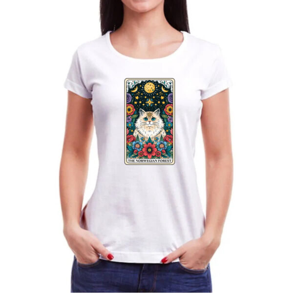 Camiseta Baby Look Taro gato Noruegues da Floresta - Imagem 3