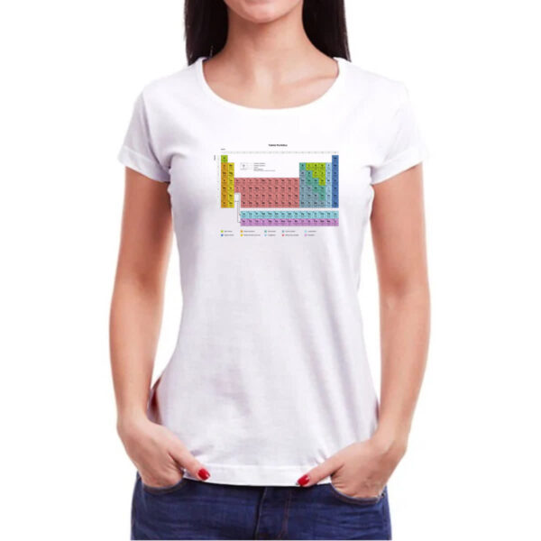 Camiseta Baby Look Tabela periodica colorida - Imagem 3