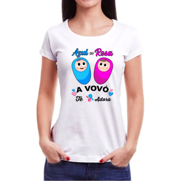 Camiseta Baby Look Cha Revelacao a Vovo te adora - Imagem 3