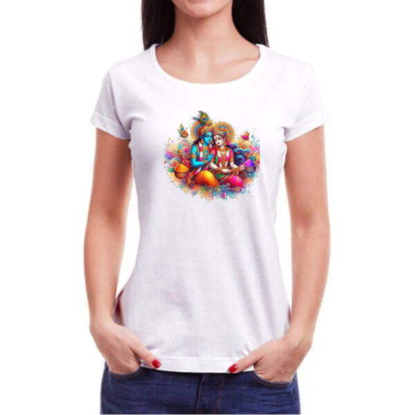 Camiseta Baby Look Holi Radha Krishna - Imagem 3