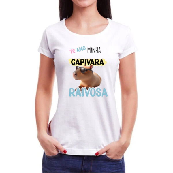 Camiseta Baby Look Capivara te amo minha raivosa - Imagem 3