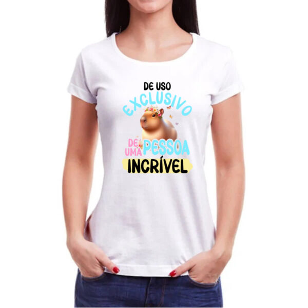 Camiseta Baby Look Capivara uso exclusivo especial - Imagem 3