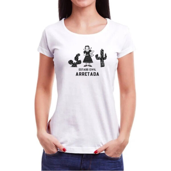 Camiseta Baby Look Estado Civil Arretada - Imagem 3