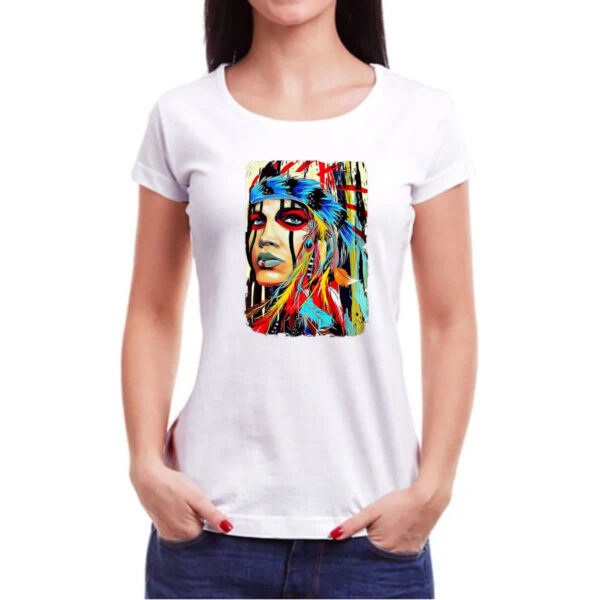 Camiseta Baby Look India Americada Print Color - Imagem 3
