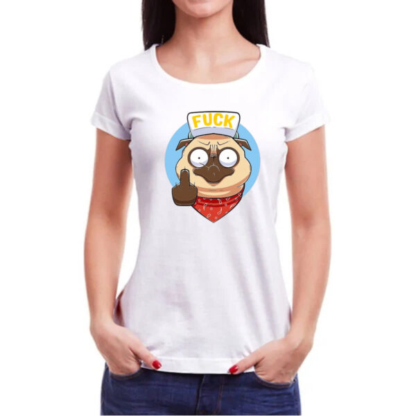 Camiseta Baby Look Pug Mal Educado - Imagem 3