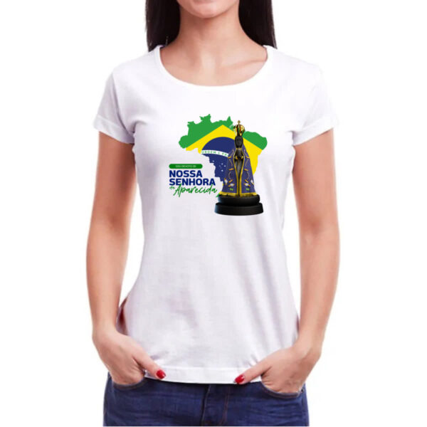 Camiseta Baby Look Devoto Nossa Sen Aparecida - Imagem 3