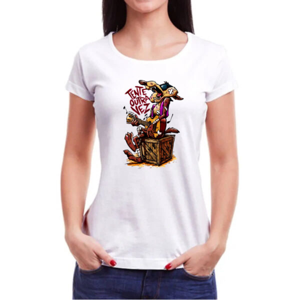 Camiseta Baby Look Tente outra vez - Coyote - Imagem 3