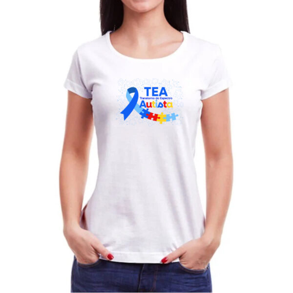 Camiseta Baby Look Autismo TEA Transtorno Espectro - Imagem 3