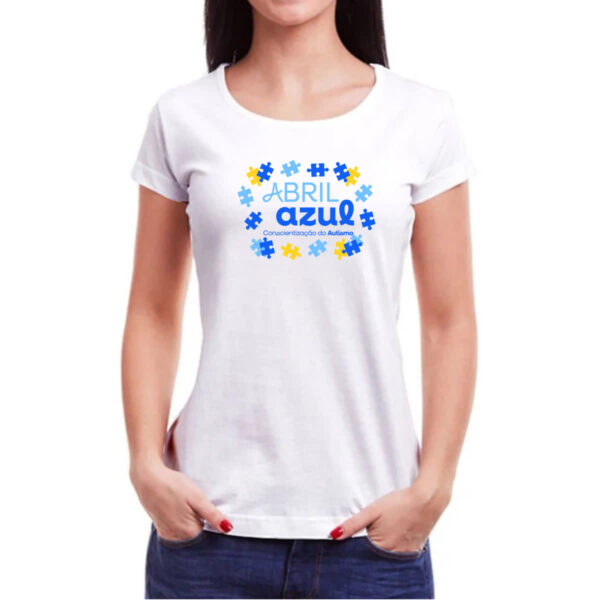 Camiseta Baby Look Autismo conscientizacao - Imagem 3