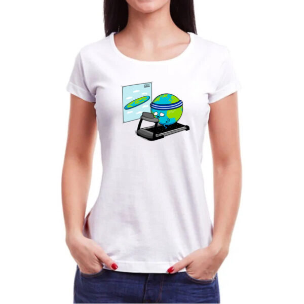 Camiseta Baby Look Terra querendo ser plana - Imagem 3