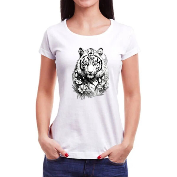 Camiseta Baby Look Tigre albino - Imagem 3