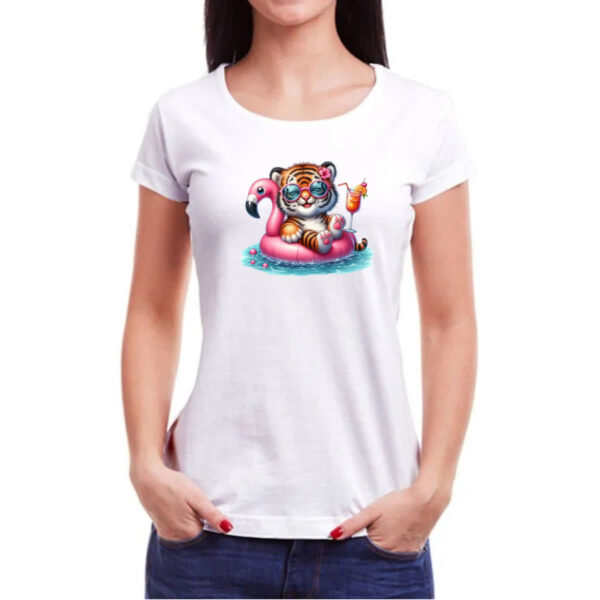 Camiseta Baby Look Tigre na boia - Imagem 3