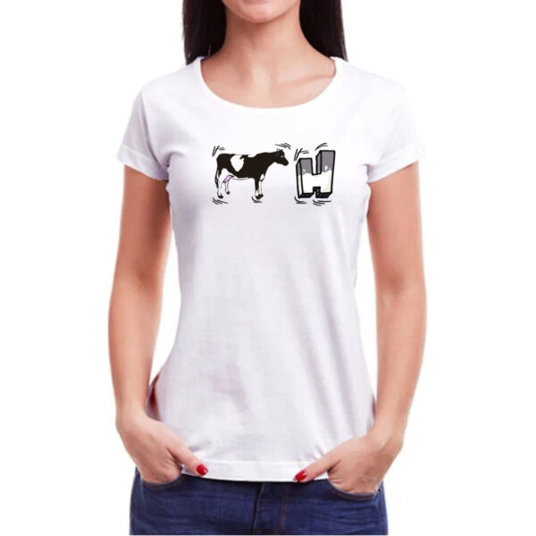 Camiseta Baby Look Vaca H - Imagem 3