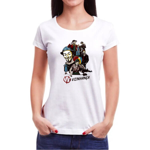 Camiseta Baby Look V de vizinhanca - Imagem 3