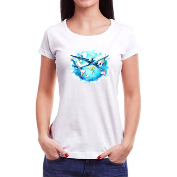 Camiseta Baby Look Viagem aviao turismo - Imagem 3