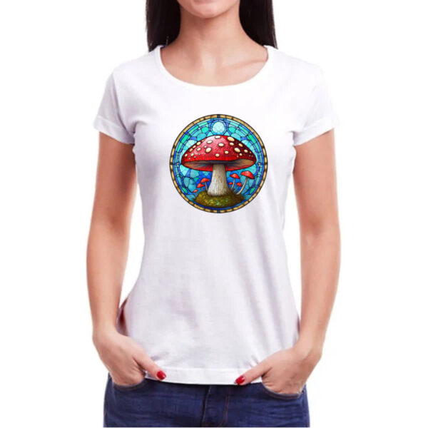 Camiseta Baby Look Vitral Cogumelo - Imagem 3