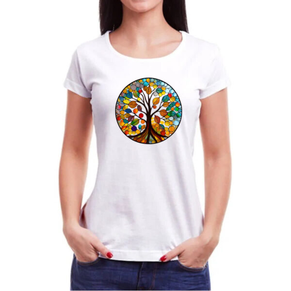 Camiseta Baby Look Vitral arvore da vida - Imagem 3