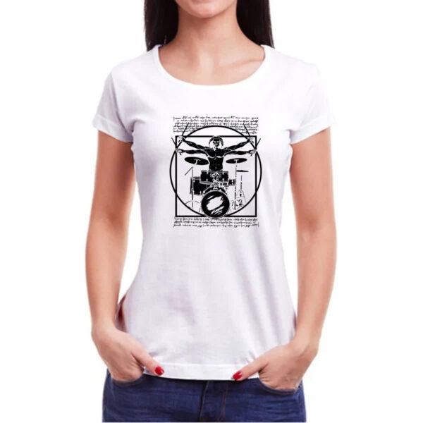 Camiseta Baby Look Vitruvian baterista - Imagem 3