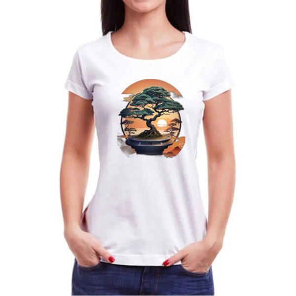 Camiseta Baby Look Bonsai sunset japan - Imagem 3