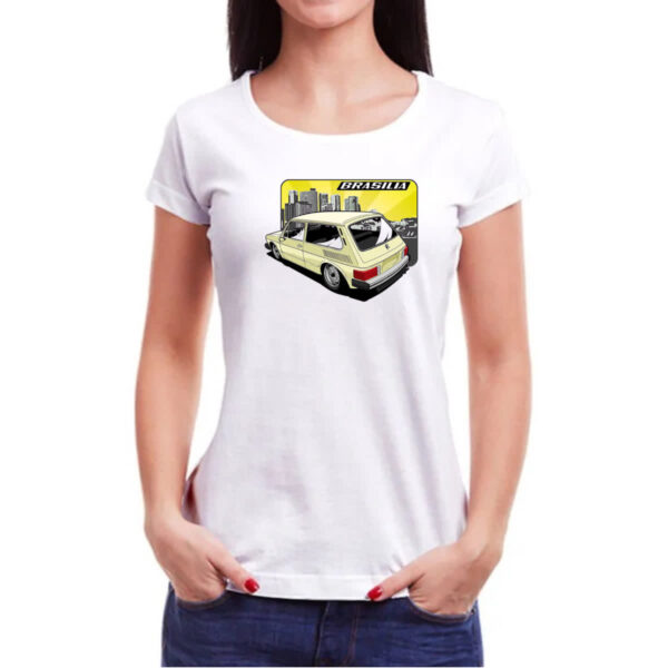 Camiseta Baby Look Brasilia Classica Amarela - Imagem 3